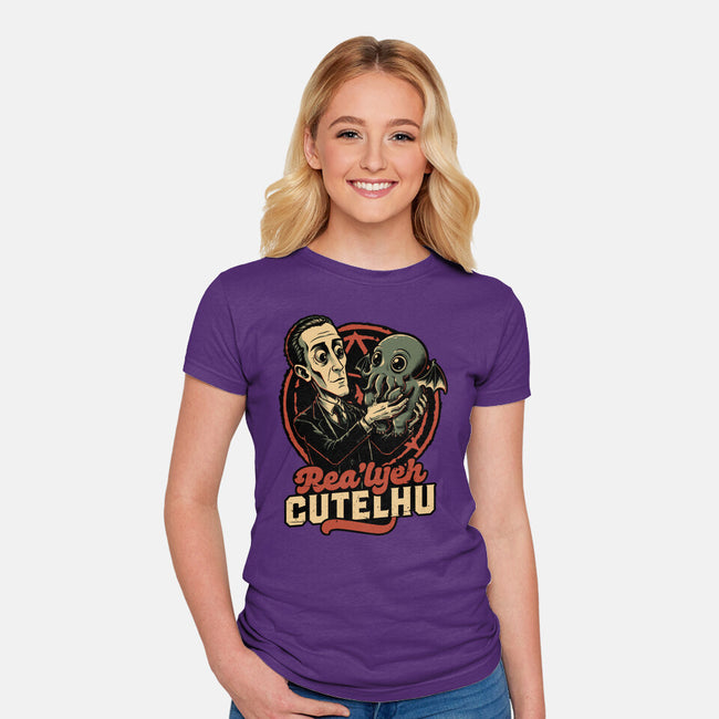 Lovecraft Baby Cthulhu-Womens-Fitted-Tee-Studio Mootant