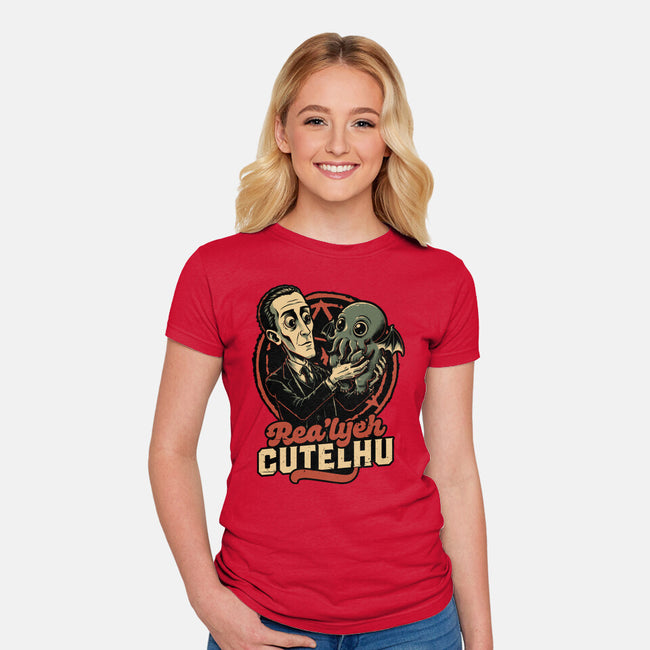 Lovecraft Baby Cthulhu-Womens-Fitted-Tee-Studio Mootant