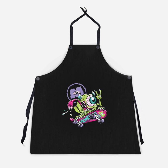 Monster Skate-Unisex-Kitchen-Apron-Nemons