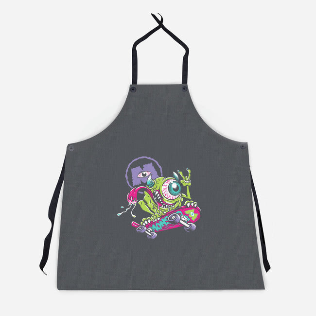 Monster Skate-Unisex-Kitchen-Apron-Nemons