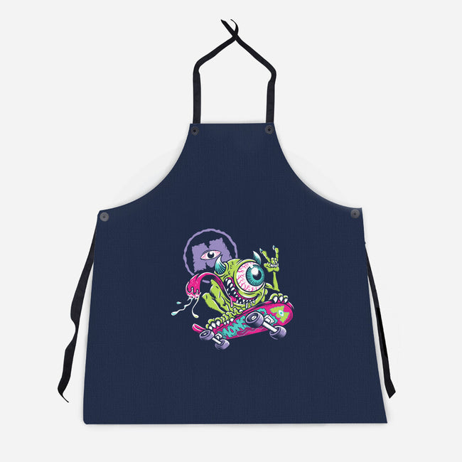 Monster Skate-Unisex-Kitchen-Apron-Nemons