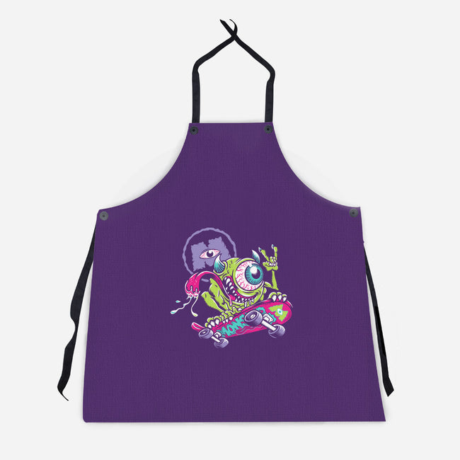 Monster Skate-Unisex-Kitchen-Apron-Nemons