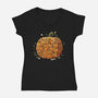 Pumpkin Kittens-Womens-V-Neck-Tee-Vallina84