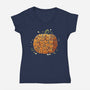 Pumpkin Kittens-Womens-V-Neck-Tee-Vallina84