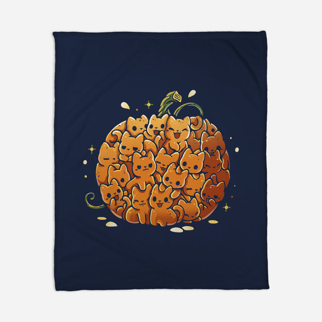 Pumpkin Kittens-None-Fleece-Blanket-Vallina84