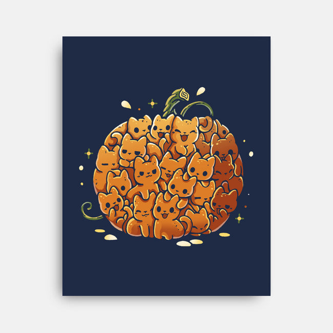 Pumpkin Kittens-None-Stretched-Canvas-Vallina84