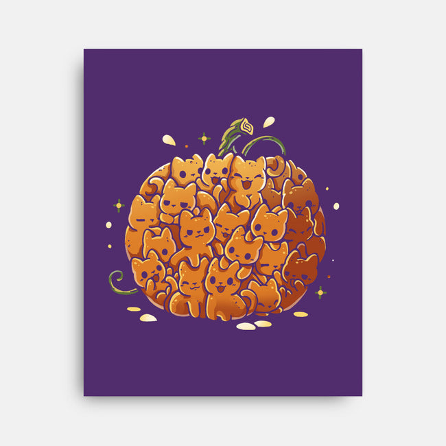 Pumpkin Kittens-None-Stretched-Canvas-Vallina84