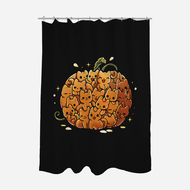 Pumpkin Kittens-None-Polyester-Shower Curtain-Vallina84