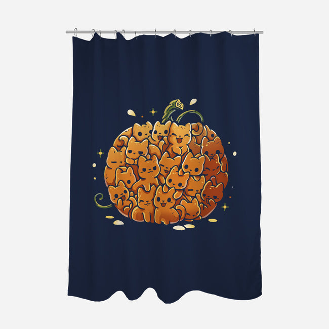 Pumpkin Kittens-None-Polyester-Shower Curtain-Vallina84