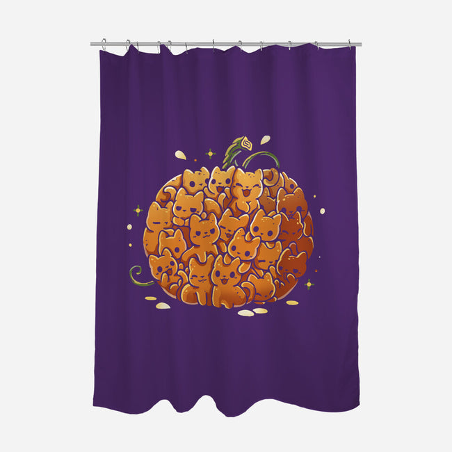 Pumpkin Kittens-None-Polyester-Shower Curtain-Vallina84