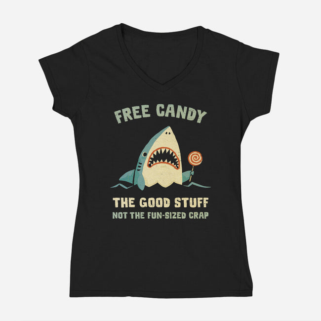 Free Candy-Womens-V-Neck-Tee-kg07