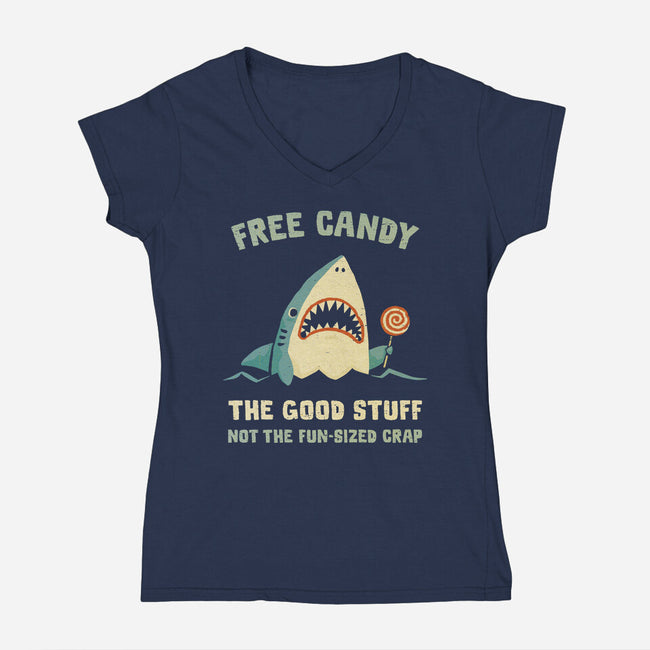 Free Candy-Womens-V-Neck-Tee-kg07