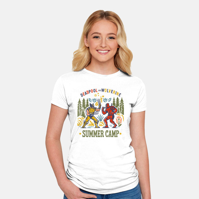 Deadpool Vs Wolverine-Womens-Fitted-Tee-kharmazero
