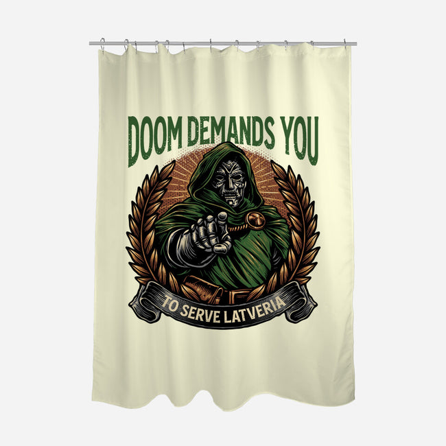 Serve Latveria-None-Polyester-Shower Curtain-glitchygorilla