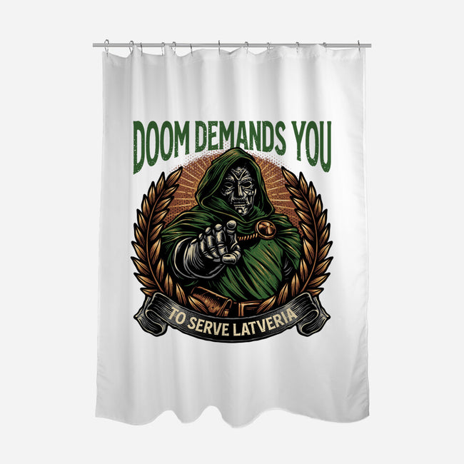 Serve Latveria-None-Polyester-Shower Curtain-glitchygorilla