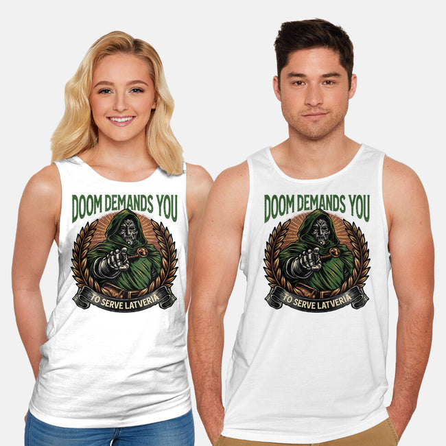 Serve Latveria-Unisex-Basic-Tank-glitchygorilla