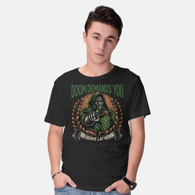 Serve Latveria-Mens-Basic-Tee-glitchygorilla
