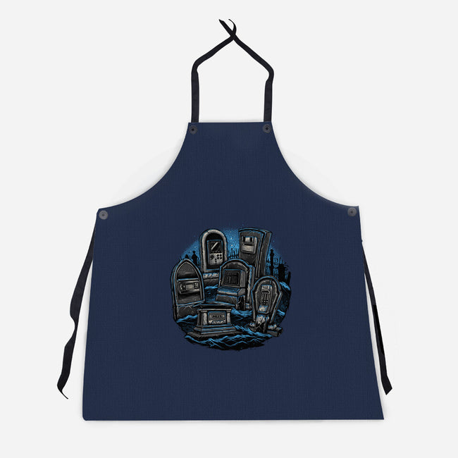 Retro In Peace-Unisex-Kitchen-Apron-glitchygorilla