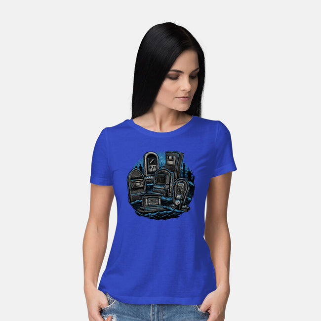 Retro In Peace-Womens-Basic-Tee-glitchygorilla