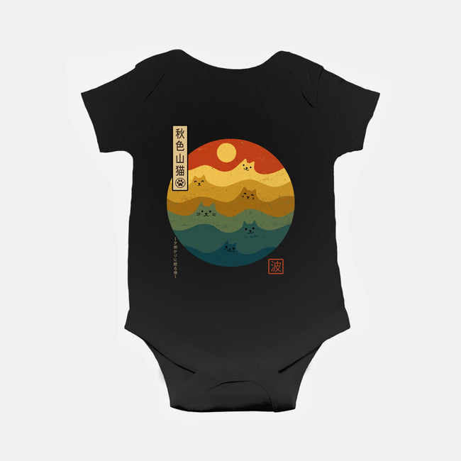 Retro Cat Waves-Baby-Basic-Onesie-erion_designs
