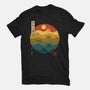 Retro Cat Waves-Mens-Basic-Tee-erion_designs