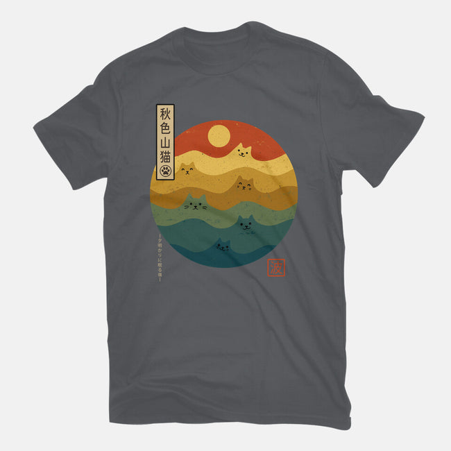 Retro Cat Waves-Womens-Basic-Tee-erion_designs
