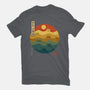 Retro Cat Waves-Unisex-Basic-Tee-erion_designs