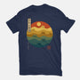 Retro Cat Waves-Womens-Basic-Tee-erion_designs