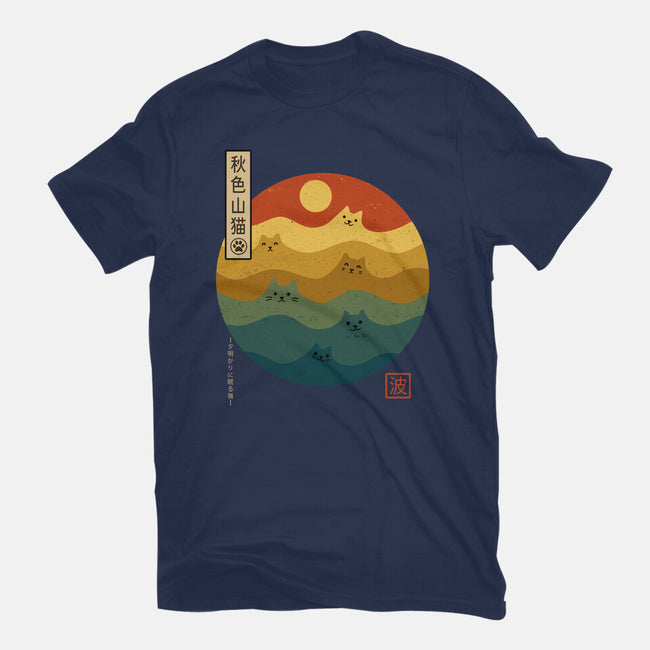 Retro Cat Waves-Mens-Heavyweight-Tee-erion_designs