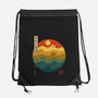 Retro Cat Waves-None-Drawstring-Bag-erion_designs