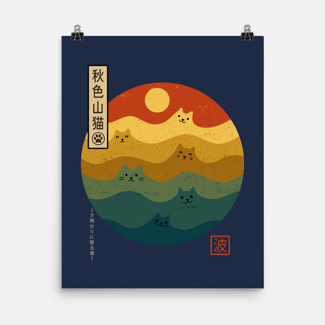 Retro Cat Waves-None-Matte-Poster-erion_designs