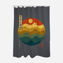 Retro Cat Waves-None-Polyester-Shower Curtain-erion_designs