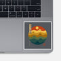 Retro Cat Waves-None-Glossy-Sticker-erion_designs