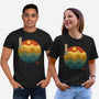 Retro Cat Waves-Unisex-Basic-Tee-erion_designs
