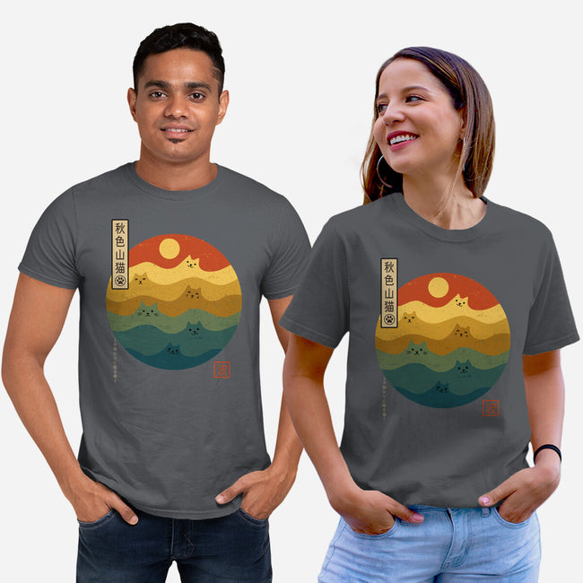 Retro Cat Waves-Unisex-Basic-Tee-erion_designs