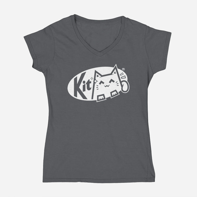 Kit Cat-Womens-V-Neck-Tee-krisren28