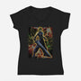Strife Warrior Shadow Nebula-Womens-V-Neck-Tee-Astrobot Invention