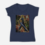 Strife Warrior Shadow Nebula-Womens-V-Neck-Tee-Astrobot Invention