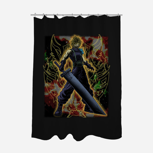 Strife Warrior Shadow Nebula-None-Polyester-Shower Curtain-Astrobot Invention
