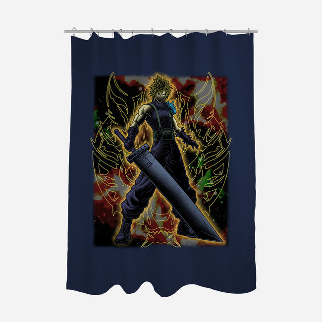 Strife Warrior Shadow Nebula-None-Polyester-Shower Curtain-Astrobot Invention