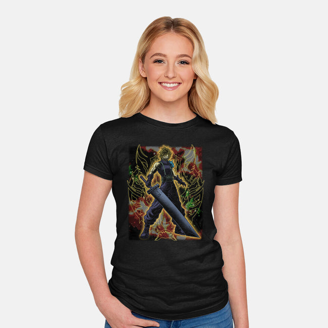 Strife Warrior Shadow Nebula-Womens-Fitted-Tee-Astrobot Invention