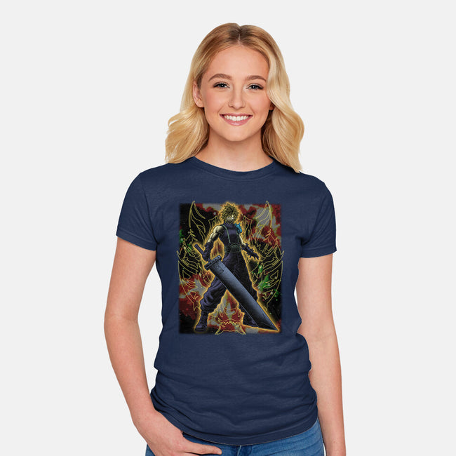 Strife Warrior Shadow Nebula-Womens-Fitted-Tee-Astrobot Invention