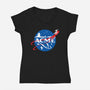 Acme Space Program-Womens-V-Neck-Tee-mekazoo