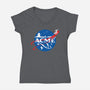 Acme Space Program-Womens-V-Neck-Tee-mekazoo