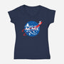 Acme Space Program-Womens-V-Neck-Tee-mekazoo