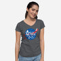 Acme Space Program-Womens-V-Neck-Tee-mekazoo