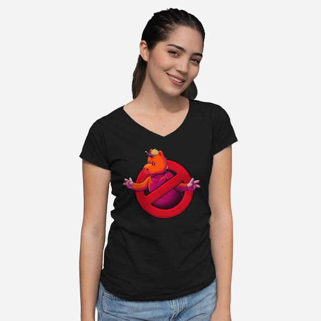 Forbidden Buddy-Womens-V-Neck-Tee-Samuel