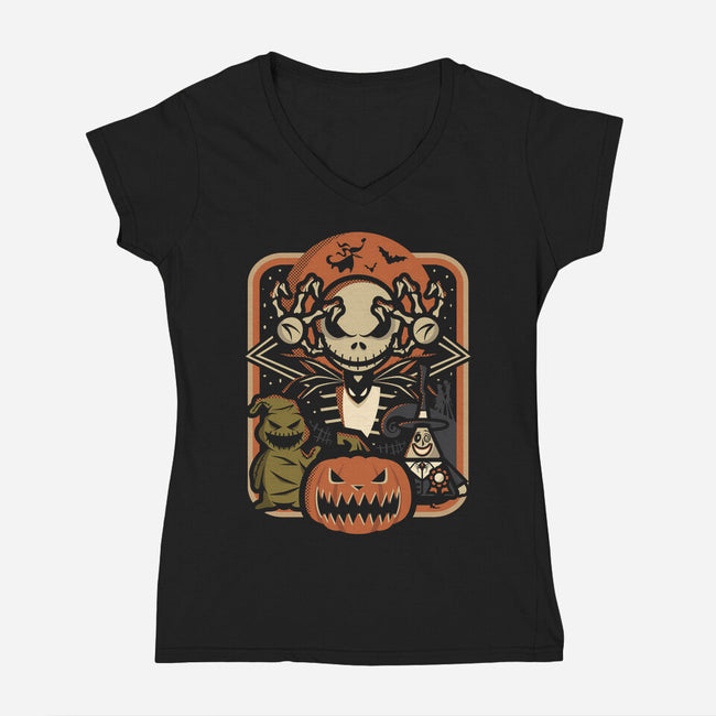 Retro Jack-Womens-V-Neck-Tee-jrberger