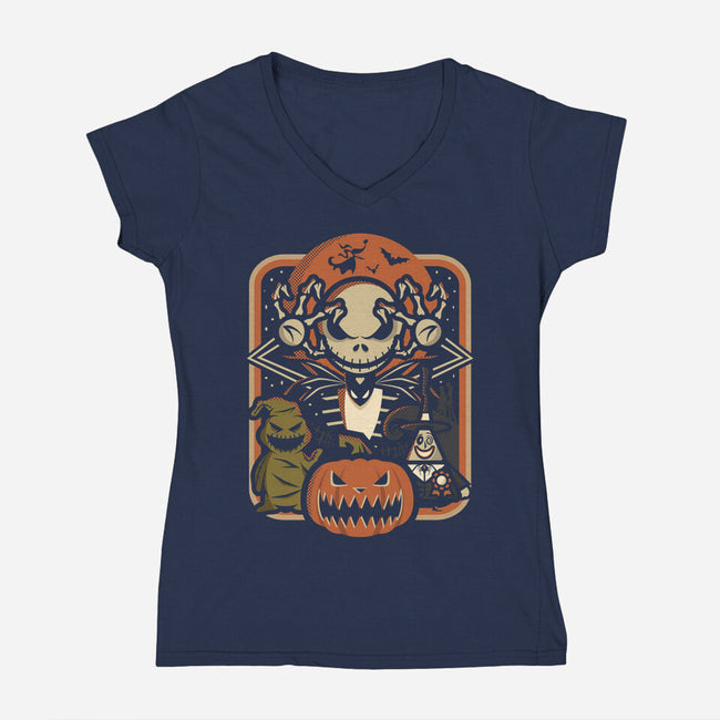 Retro Jack-Womens-V-Neck-Tee-jrberger
