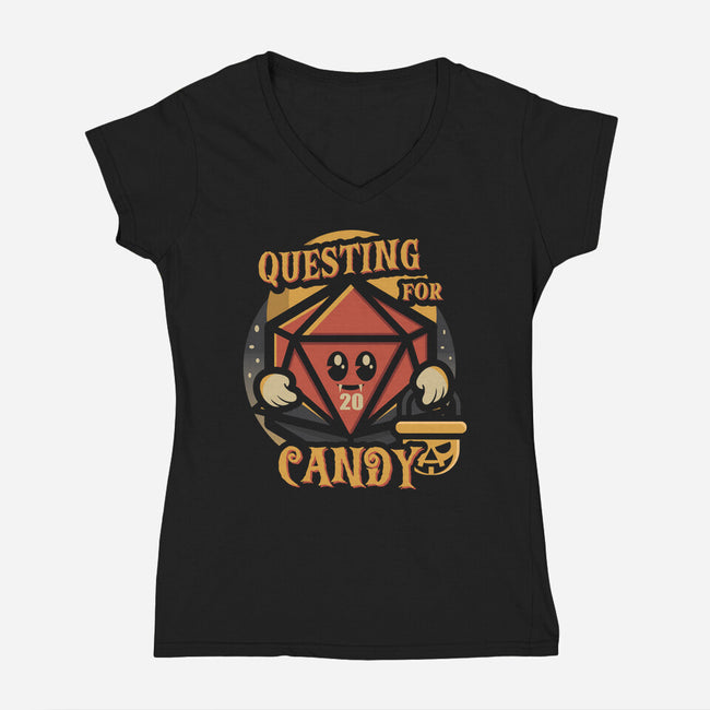Questing For Candy-Womens-V-Neck-Tee-jrberger
